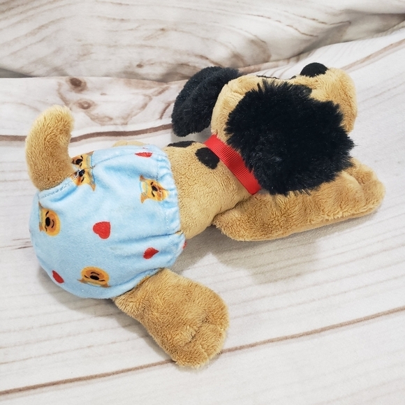 Pound Puppies Newborns Angel Brown Black Dog Blue Diaper Embroidered 8 Inch #2 - Picture 7 of 10